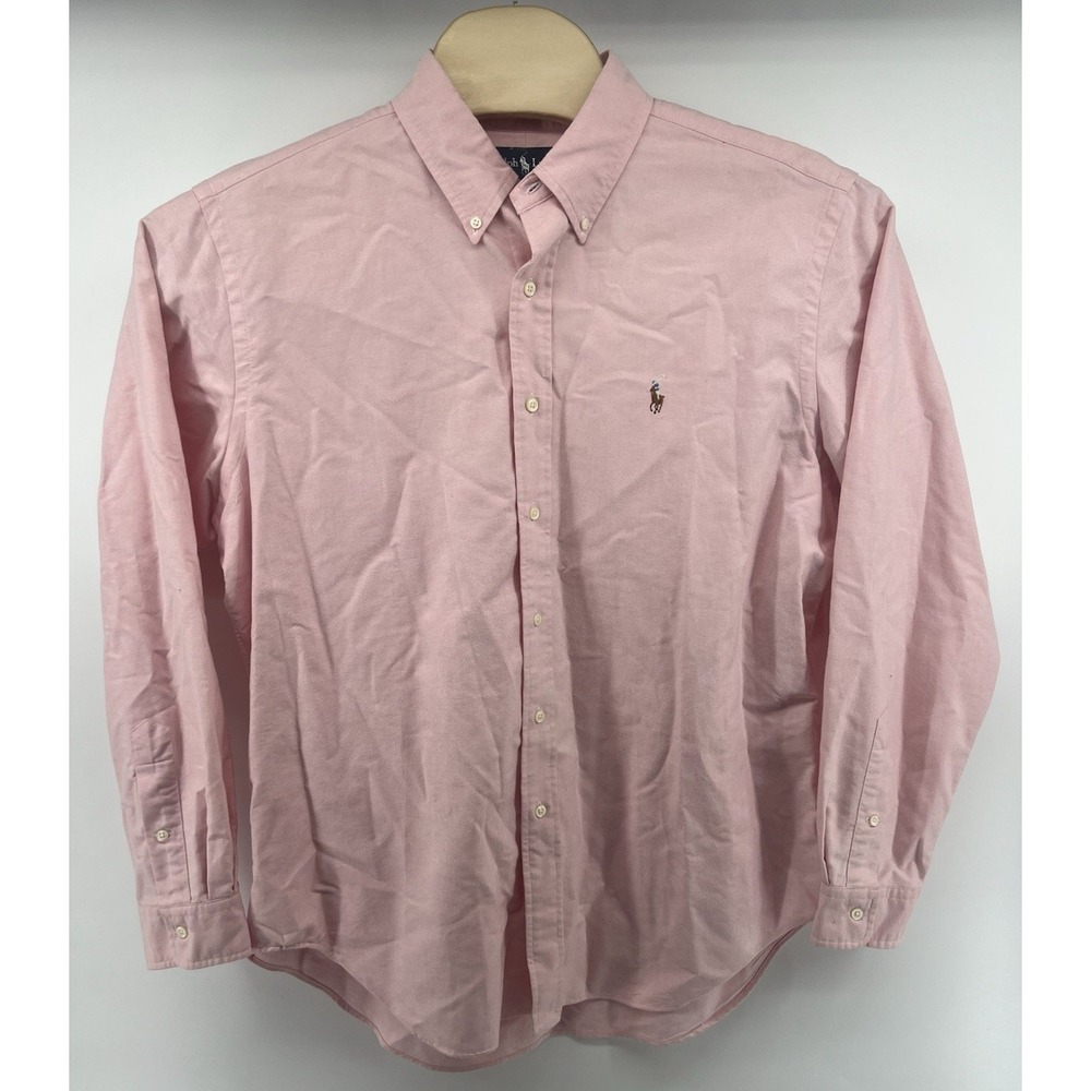 Ralph Lauren Classic Fit Button Front XL Oxford Shirt Pink Long Sleeved Mens